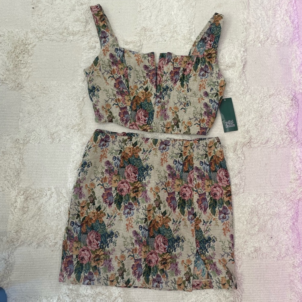 💐 Wild Fable Corset Mini Skirt Set Floral XS 💐